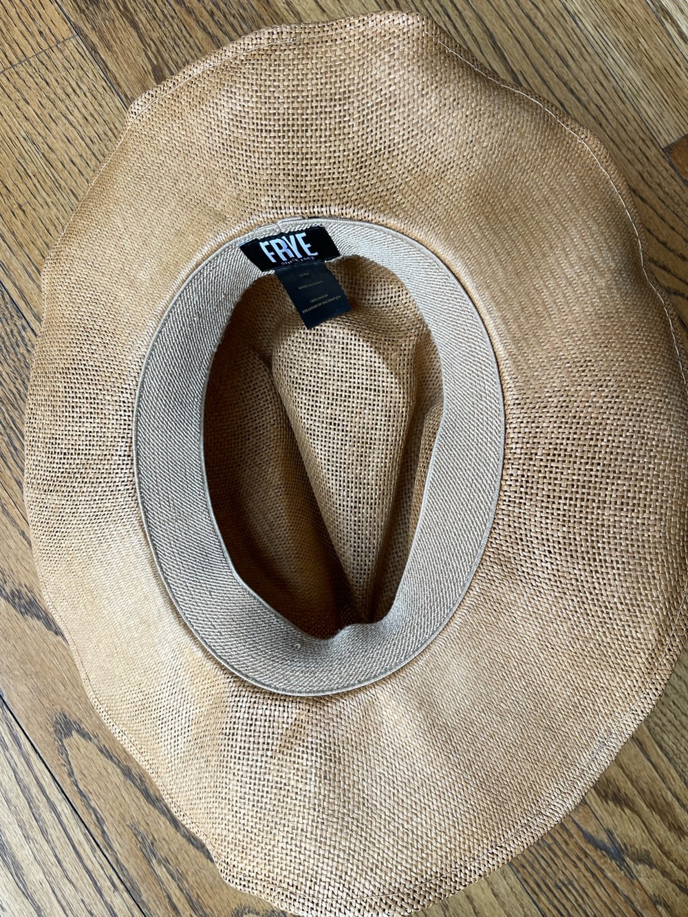 FRYE Straw Cowboy Hat Leather Band - Picture 11 of 12
